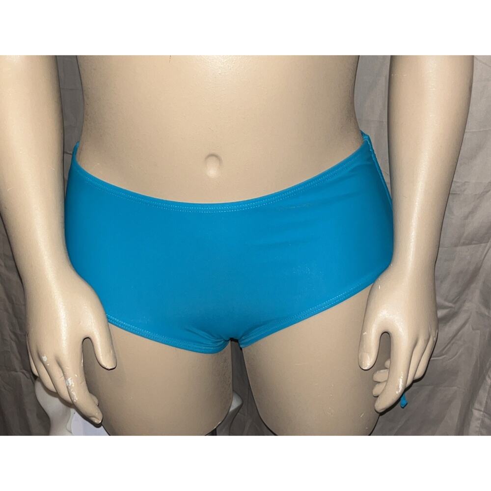 Bonneuitbebe Women's Bikini Bottoms Full Coverage Mid Waisted Bright Blue. Sz M